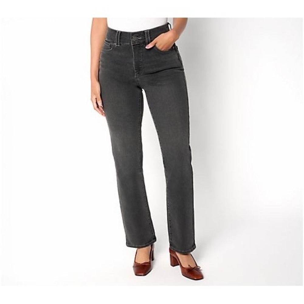 NYDJ Marilyn Straight Leg Jeans Paris Black 6 New With Tags‎